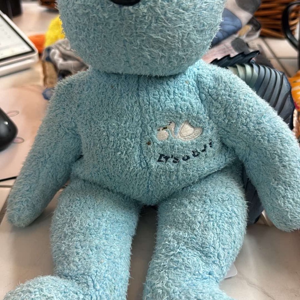 Vintage TY Blue Stuffed Animal Plush Bear